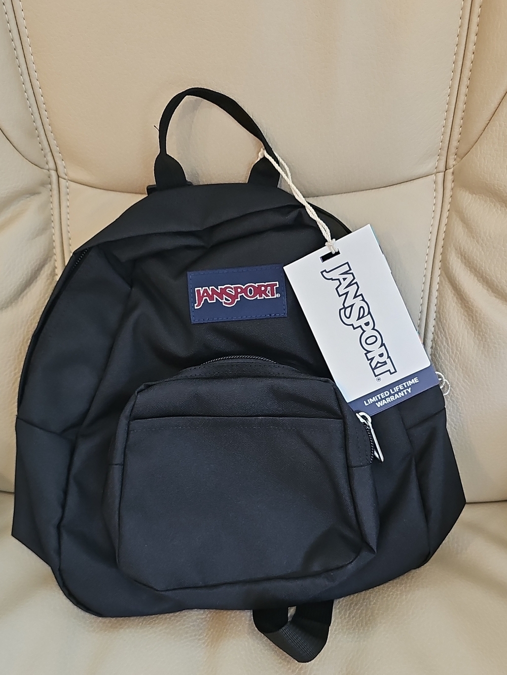 Jansport Black Everyday 'Half pint' Backpack with Front Pockets. NWT